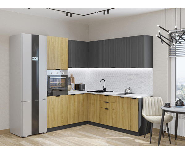 Евро Лайн-04 | Антрацит/Дуб песочный, Угловая