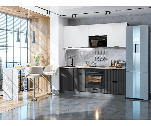 Евро Лайн-02 | Белый/Антрацит, МДФ