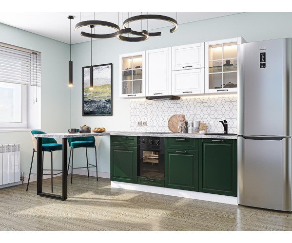 Дублин-03 | Special White/Special Green, МДФ/Стекло