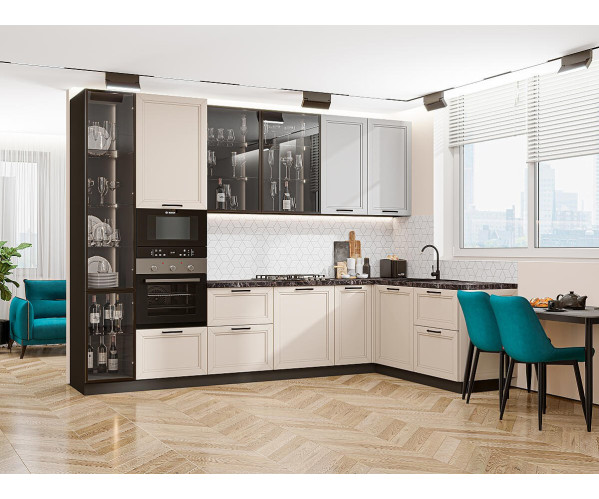 Корпусная мебель VIVAT Нео-04 | Grey Silk/Cream Silk, Мультицвет