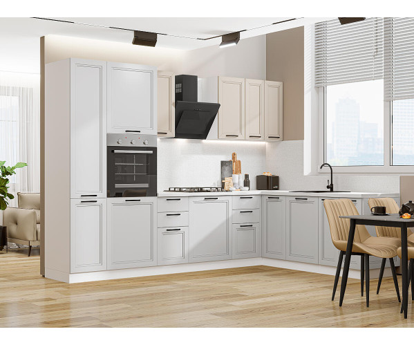 Корпусная мебель VIVAT Нео-03 | Cream Silk/Grey Silk, угловая