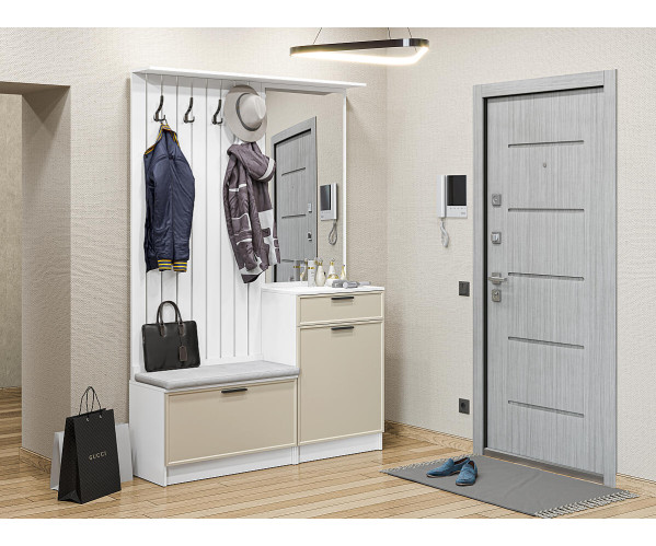 Прихожая Стиль-02 | Cream Silk, Модульные гарнитуры