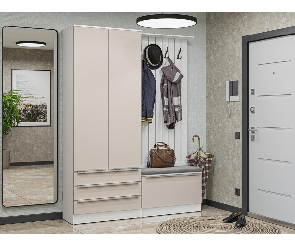 Стиль-03 Cream Silk | Модульная прихожая в современном стиле