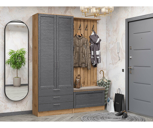 Стиль-03 | Graphite Softwood, Модульная прихожая