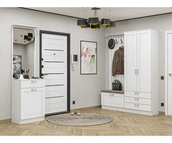Прихожая Стиль-04 | White Silk, модульная гарнитура