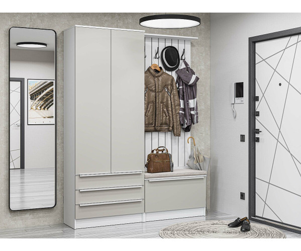 Прихожая Стиль-03 Silky Light Grey, МДФ, ПЭТ