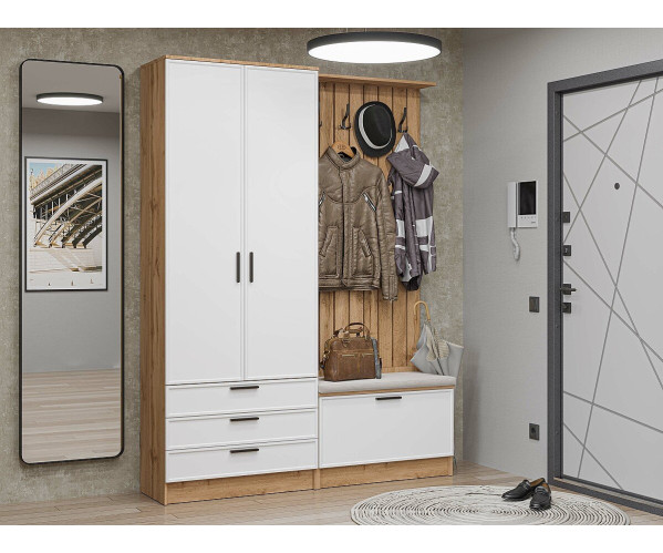 Прихожая Стиль-03 | White Silk, Модульная