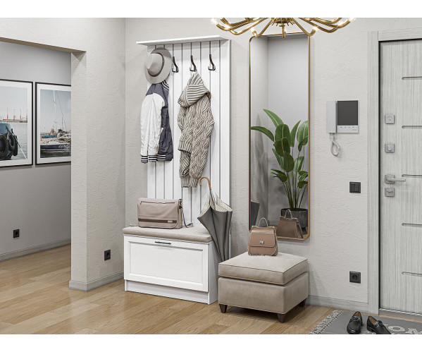 Стиль-01 | White Silkwood, модульная прихожая