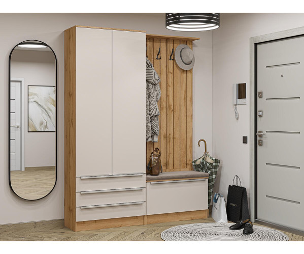 Прихожая Стиль-03 | Cream Silk, модульная