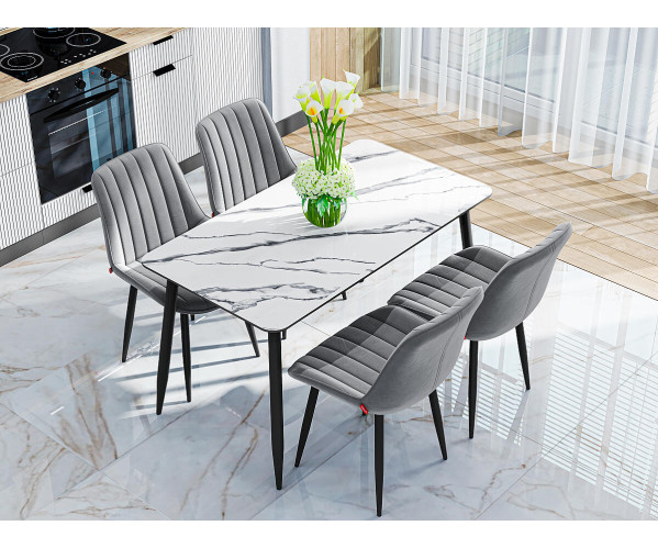 Стол Uni-Form-S2.2B | SBlack/White Matt Marble, характеристики