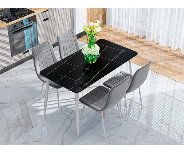 Стол Uni-Form-S2.2B | Каменная плита, SGrey/Black Matt Laurent