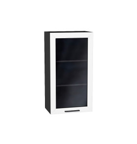 Шкаф верхний с 1-ой остекленной дверцей Глетчер, цвет: Айленд Силк