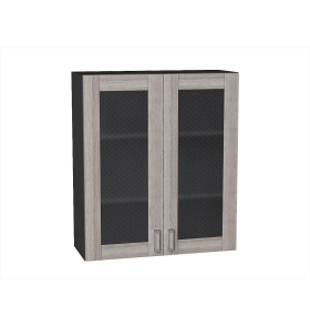 Шкаф верхний с 2-мя остекленными дверцами Лофт, цвет: Cappuccino Veralinga