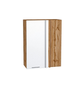 Шкаф верхний прямой угловой Валерия-М, цвет: Белый металлик