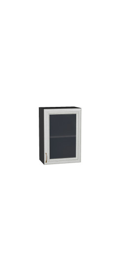 Шкаф верхний с 1-ой остекленной дверцей Шале, цвет: White Dreamline | Эко Шпон — структурный материал с защитным слоем оверлея (Южная Корея). Отличается высокой стойкостью к истиранию и механическим повреждениям. Репродукция натуральных материалов — Super