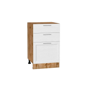 Шкаф нижний с 3-мя ящиками Сканди, цвет: White Softwood