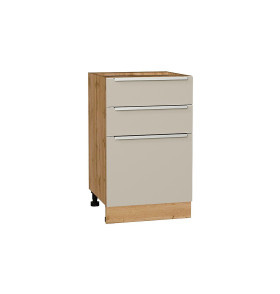 Шкаф нижний с 3-мя ящиками Фьюжн, цвет: Cream Silk