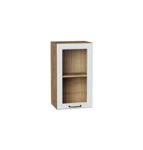 Шкаф верхний с 1-ой остекленной дверцей Ницца, цвет: Blanco