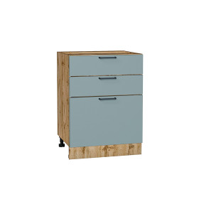 Шкаф нижний с 3-мя ящиками Флэт, цвет: Grey-green In 2S