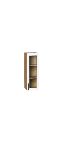 Шкаф верхний с 1-ой остекленной дверцей Сканди, цвет: White Silkwood | ПЭТ, White Silkwood