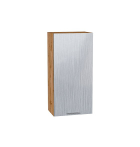 Шкаф верхний с 1-ой дверцей Валерия-М, цвет: Серый металлик дождь светлый