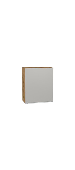 Шкаф верхний с 1-ой дверцей Фьюжн, цвет: Silky Light Grey | ПЭТ, Silky Light Grey