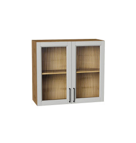 Шкаф верхний с 2-мя остекленными дверцами Сканди, цвет: Grey Silkwood