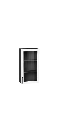 Шкаф верхний с 1-ой остекленной дверцей Сканди, цвет: White Silkwood | ПЭТ, White Silkwood