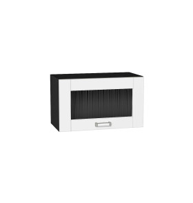 Шкаф верхний горизонтальный остекленный Лофт, цвет: White Silk