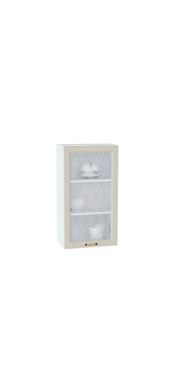 Шкаф верхний с 1-ой остекленной дверцей Ницца, цвет: Агат | Пленка ПВХ., Агат