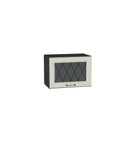 Шкаф верхний горизонтальный остекленный Ницца, цвет: Агат