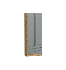 Шкаф двухстворчатый Стиль ШК-803 с ящиками, цвет: Grey Softwood