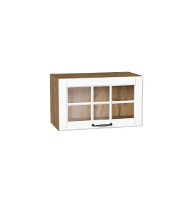 Шкаф верхний горизонтальный остекленный Дублин, цвет: Special White