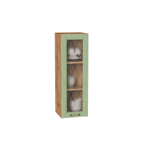 Шкаф верхний с 1-ой остекленной дверцей Ницца, цвет: Дуб оливковый