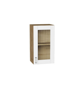 Шкаф верхний с 1-ой остекленной дверцей Лофт, цвет: White Silk