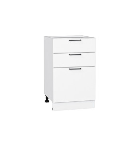 Шкаф нижний с 3-мя ящиками Флэт, цвет: White In 2S