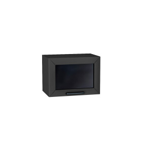 Шкаф верхний горизонтальный остекленный Глетчер, цвет: Маренго Силк