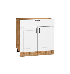 Шкаф нижний с 2-мя дверцами и ящиком Лофт, цвет: Super White