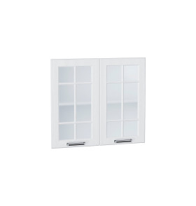 Комплект фасадов Прага со стеклом для каркаса Ф-55 В800, цвет: Белое дерево