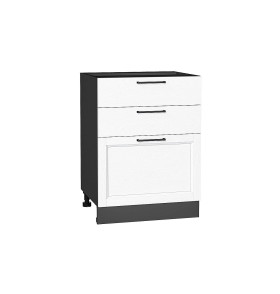 Шкаф нижний с 3-мя ящиками Сканди, цвет: White Silkwood