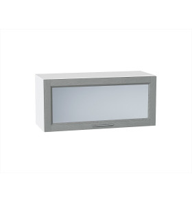 Шкаф верхний горизонтальный остекленный Сканди, цвет: Grey Softwood