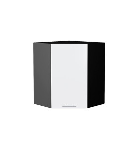 Шкаф верхний угловой Валерия-М, цвет: Белый глянец