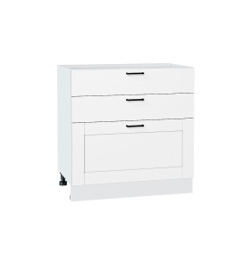 Шкаф нижний с 3-мя ящиками Лофт, цвет: Super White