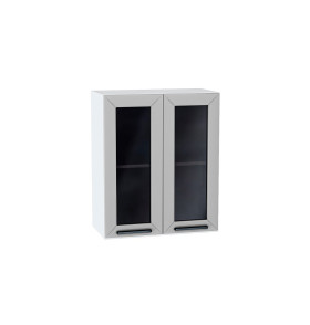 Шкаф верхний с 2-мя остекленными дверцами Глетчер, цвет: Гейнсборо Силк