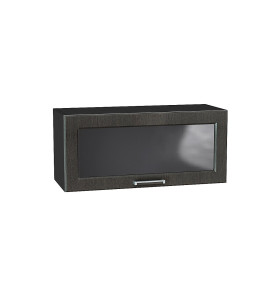 Шкаф верхний горизонтальный остекленный Прага, цвет: Венге премиум