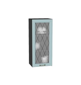 Шкаф верхний с 1-ой остекленной дверцей Ницца, цвет: Голубой