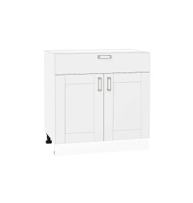 Шкаф нижний с 2-мя дверцами и ящиком Лофт, цвет: White Silk