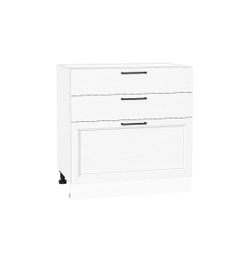 Шкаф нижний с 3-мя ящиками Сканди, цвет: White Silkwood