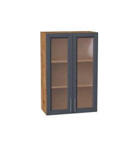 Шкаф верхний с 2-мя остекленными дверцами Сканди, цвет: Graphite Softwood