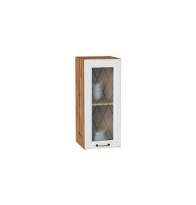 Шкаф верхний с 1-ой остекленной дверцей Ницца, цвет: Белый